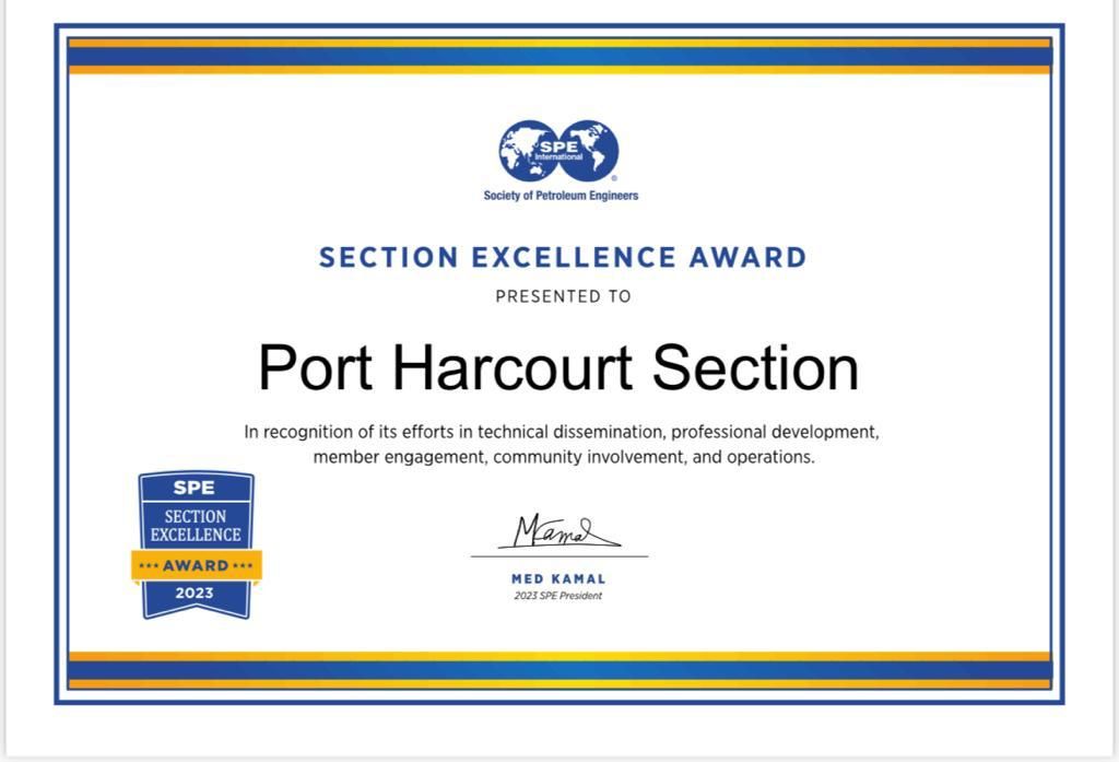 Section Excellence Award